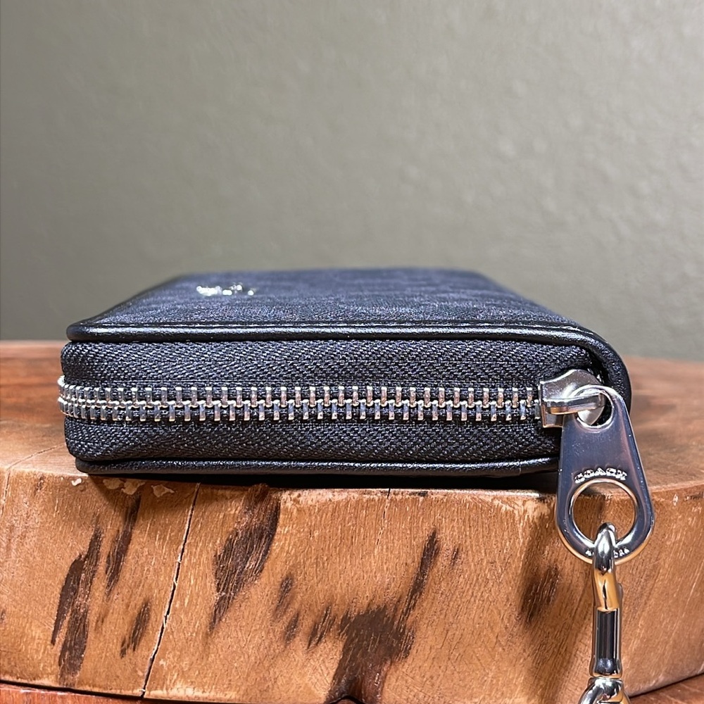 NEW COACH LONG ZIP AROUND WALLET IN SIGNATURE JACQUARD & REFINED CALF LEATHER - Picture 8 of 16